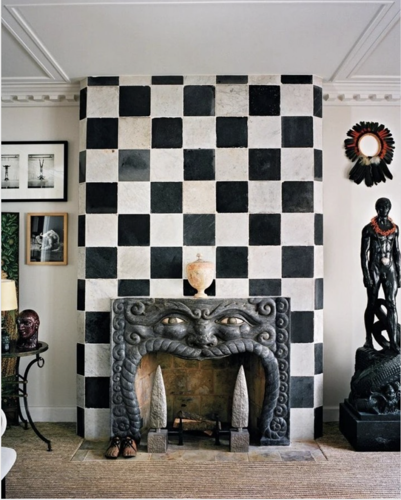 Checkerboard Fireplace Surround