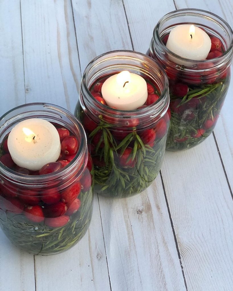 cranberries christmas mason jar crafts