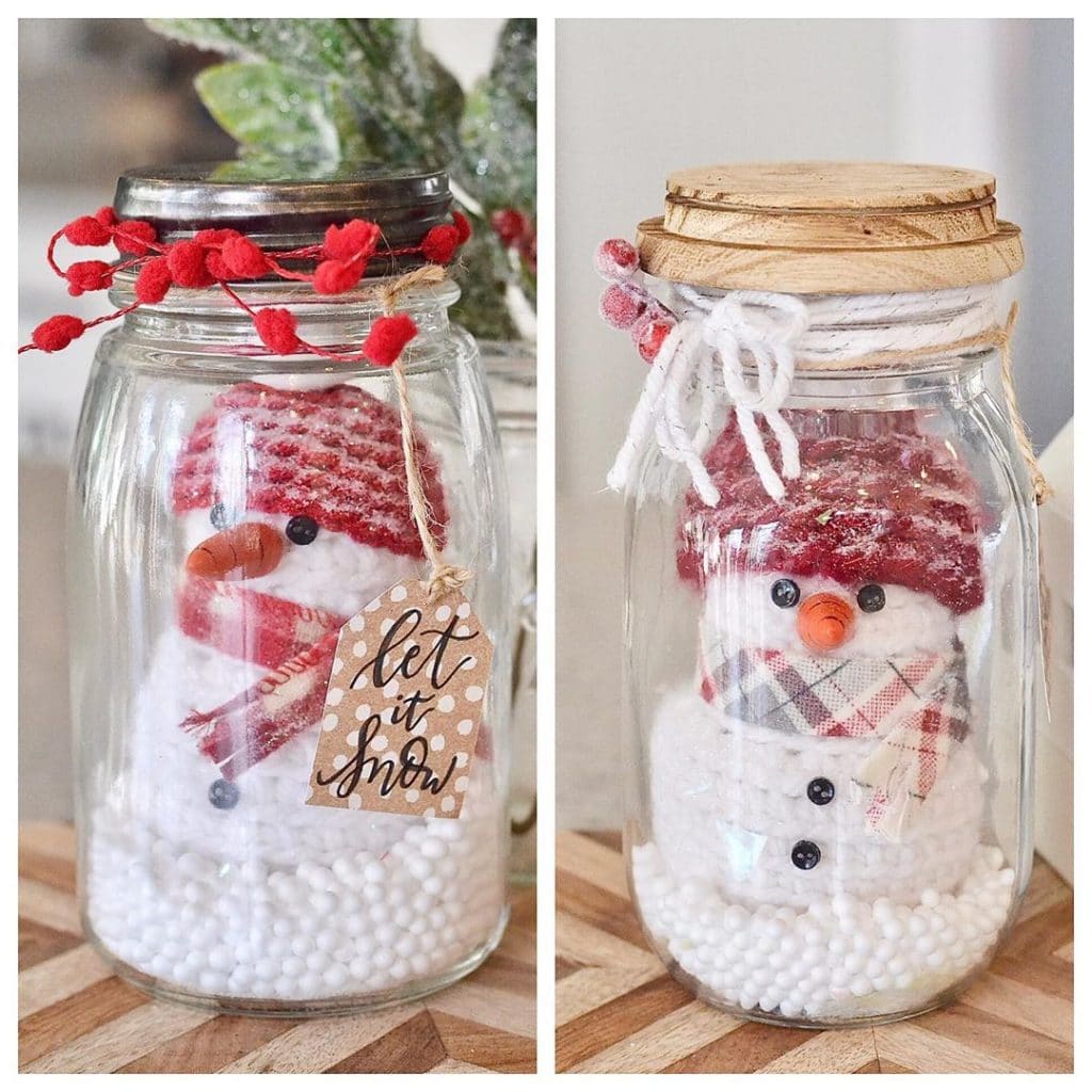 Christmas Snowman Jar