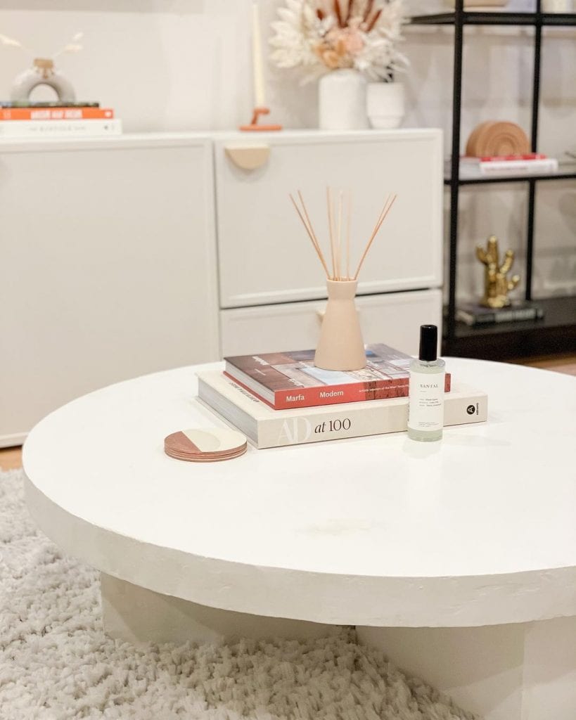Chunky Glossy White Circular DIY Coffee Table