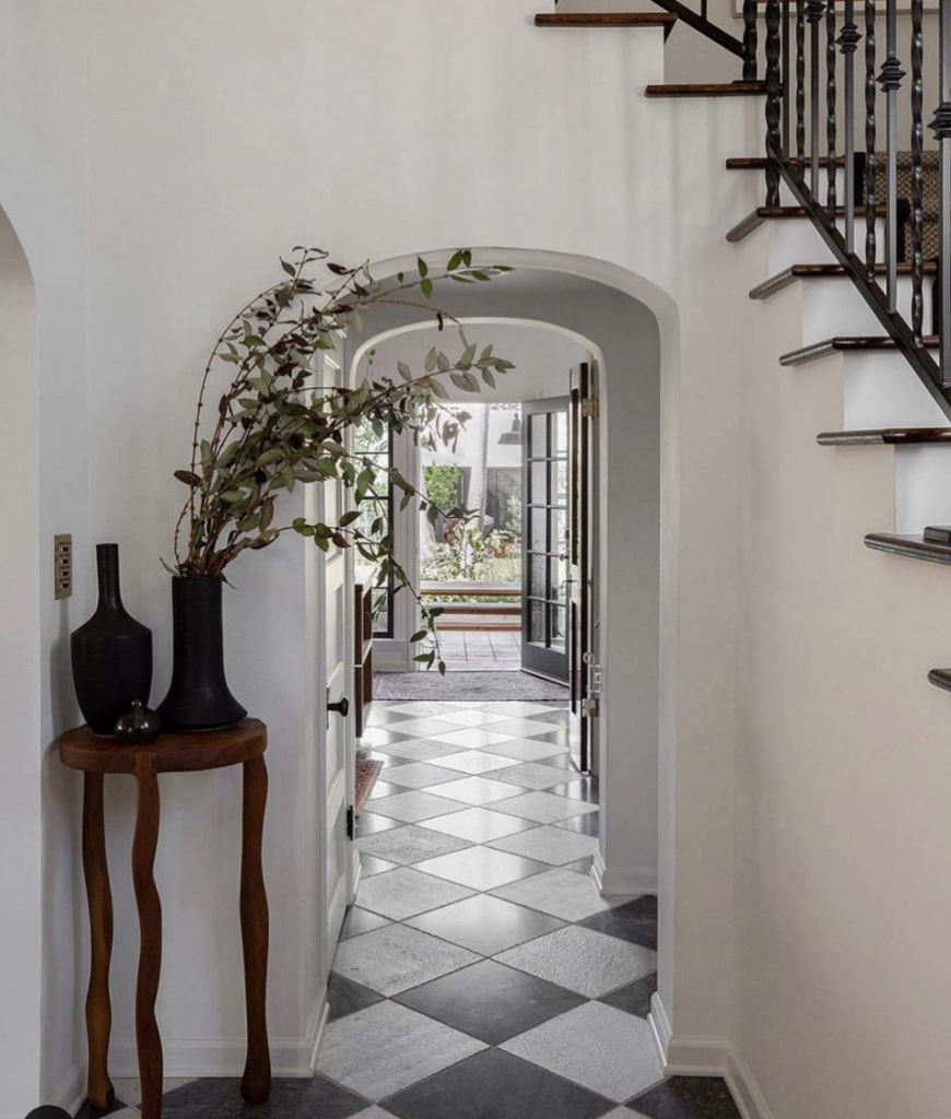 Classic Checkerboard Floor at the Front Entry