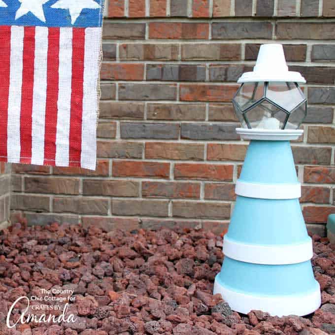 Clay Lighthouse Garden Decor