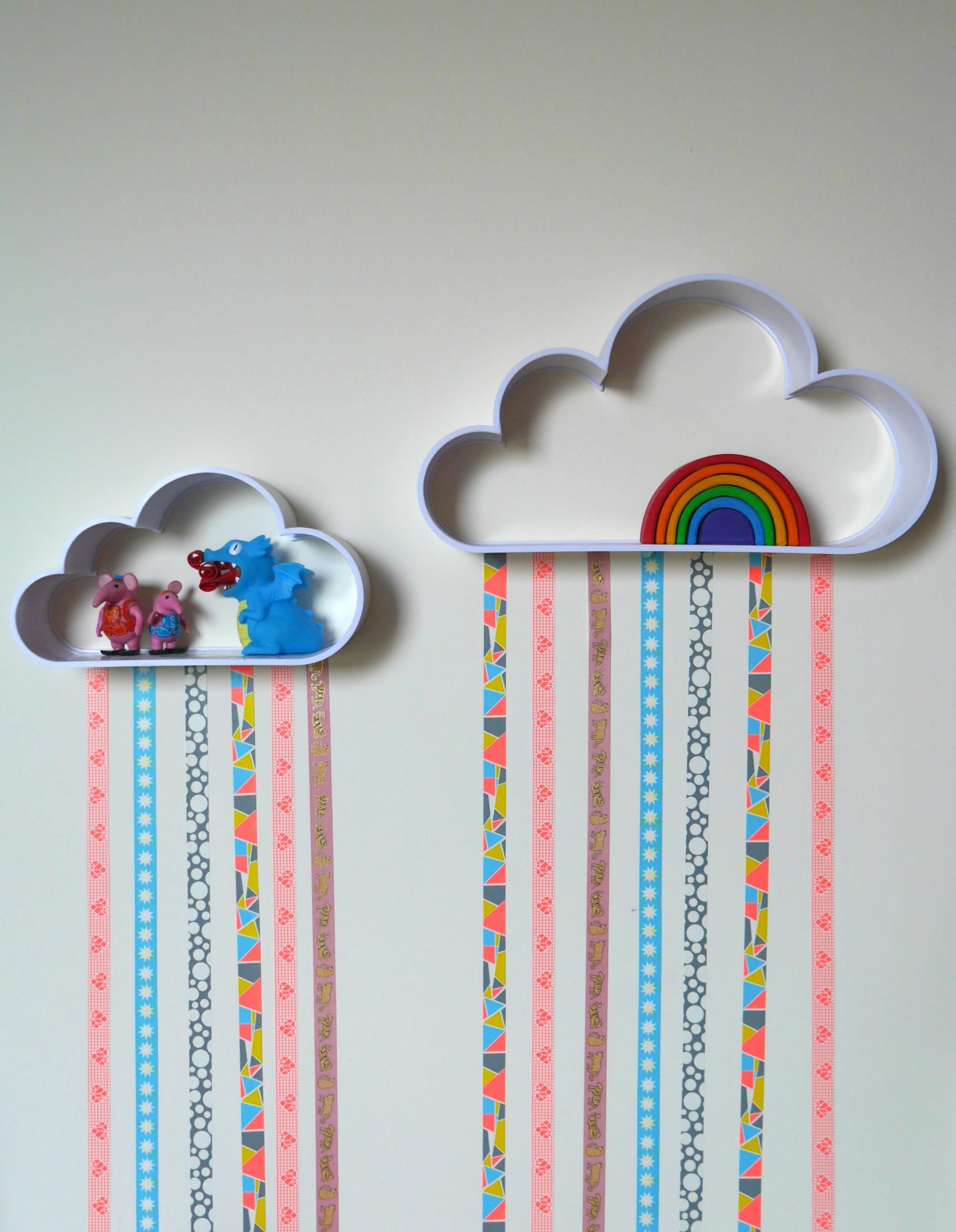 Cloud-Shaped Washi Tape Shelves