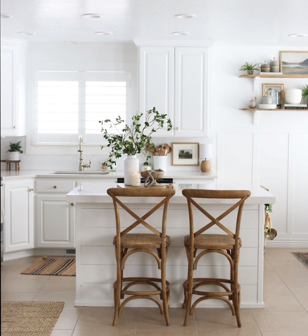 Coastal Shiplap Kitchen Island