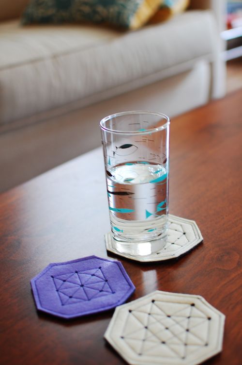 Coasters Made with Wool Felt
