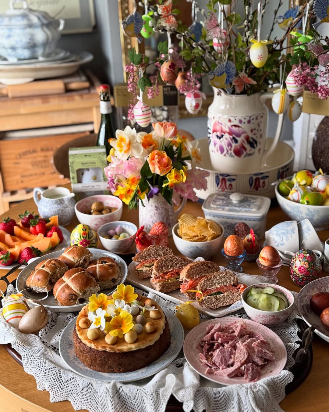 Colorful Abundant Easter Table