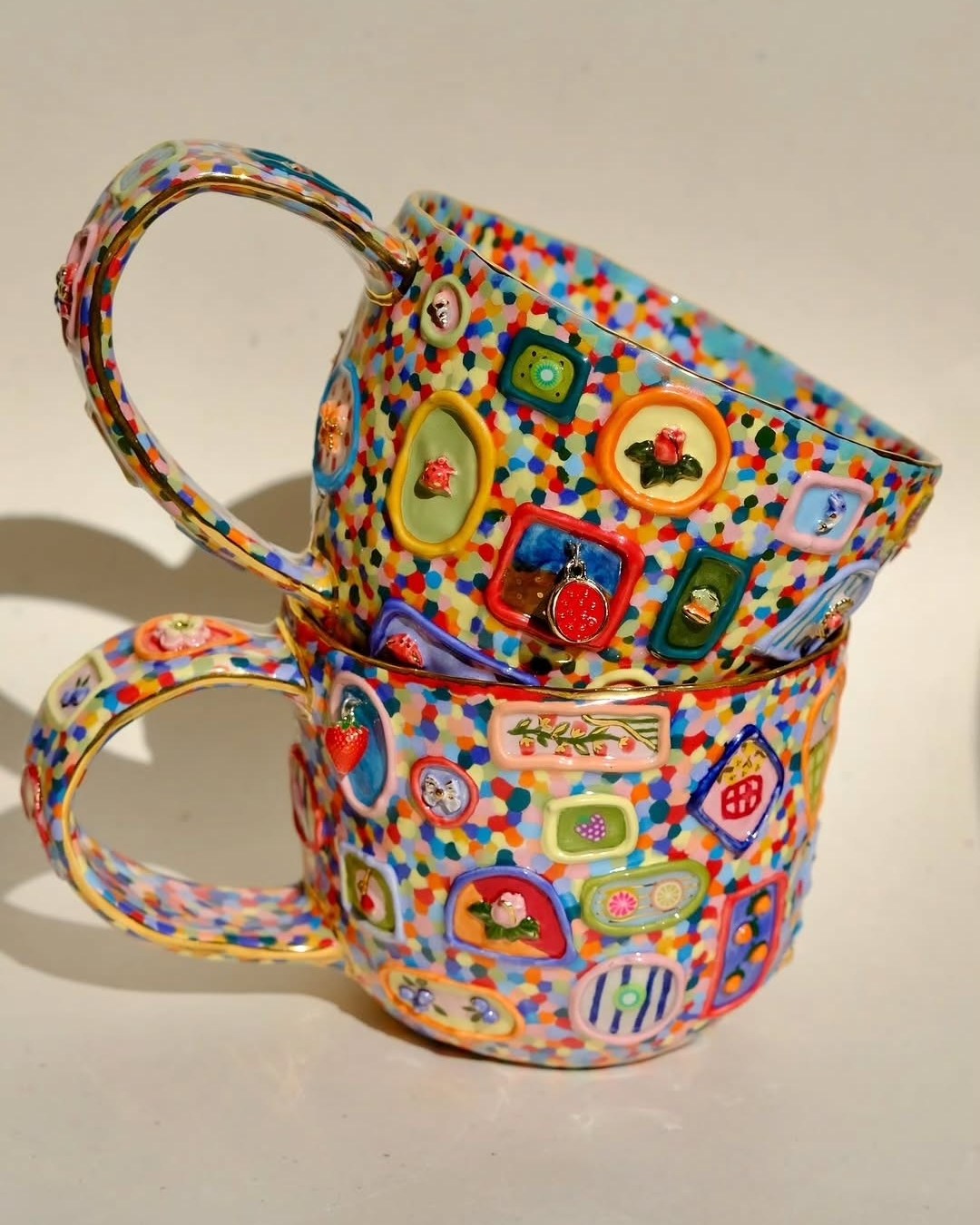 Colorful Sticker Book Ceramic Mugs