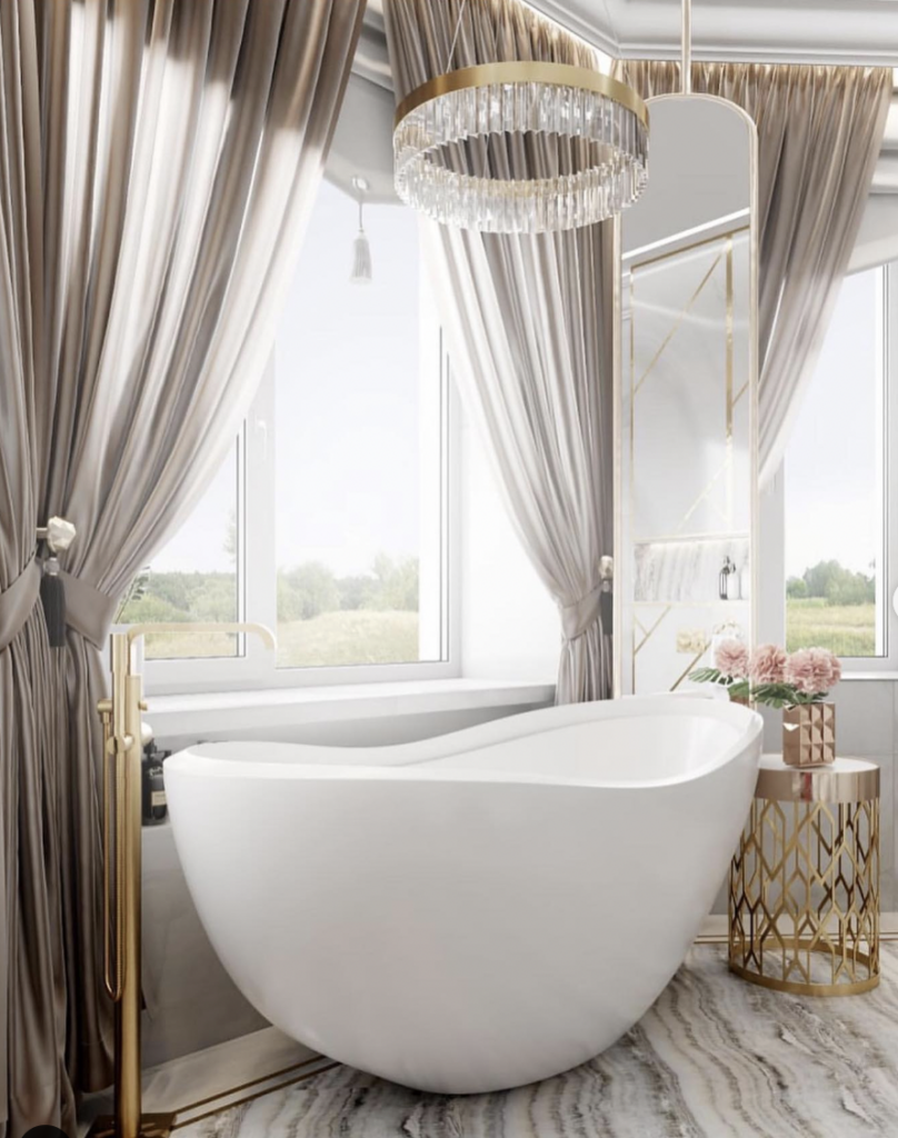 Compact Chandelier for a Small Bathroom