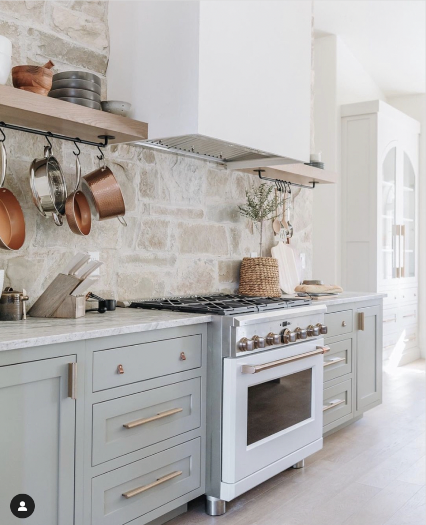 Compact Kitchen with a Stone Feature Wall