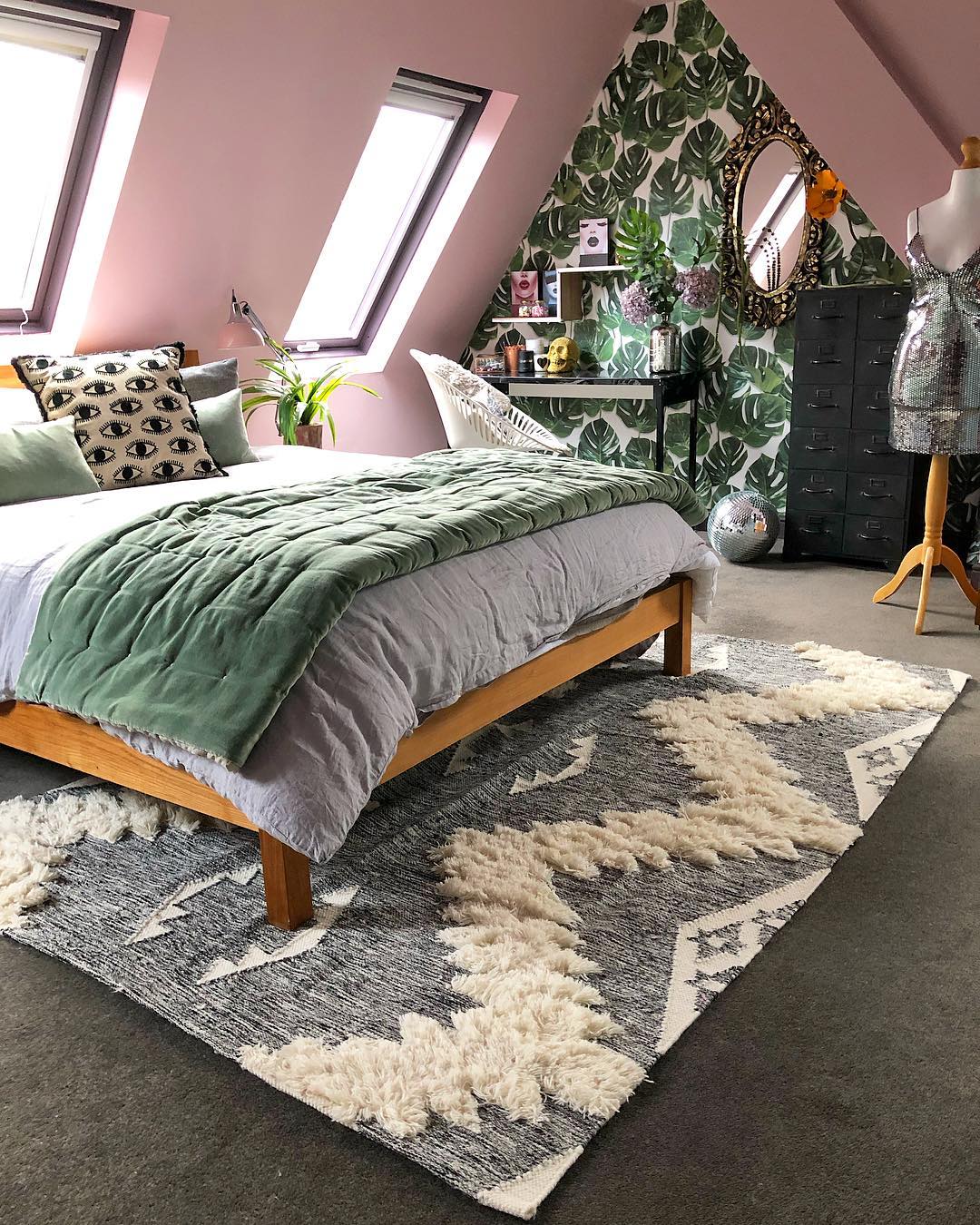 Contemporary Boho Attic Bedroom