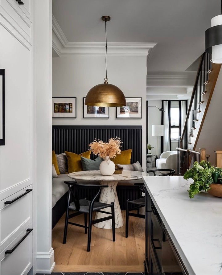Contemporary Urban Monochromatic Breakfast Nook