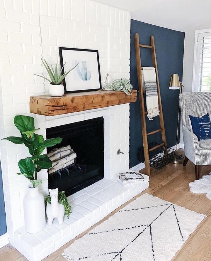 Contrasting Fireplace Accent Wall