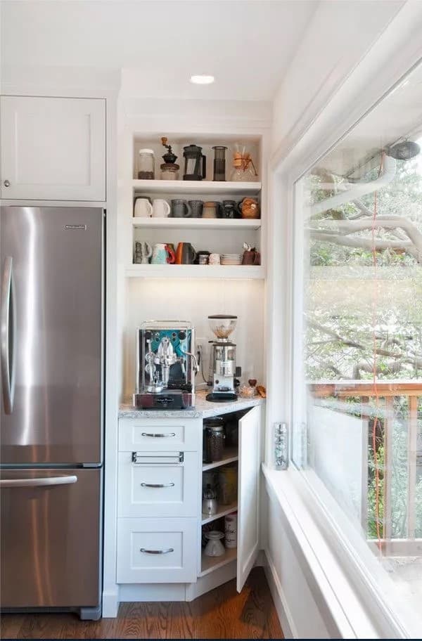 Corner Coffee Bar for Small Spaces