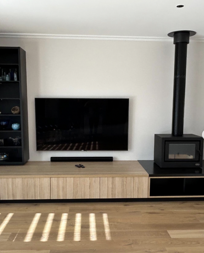 Corner Gas Fireplace with Scenic Windows