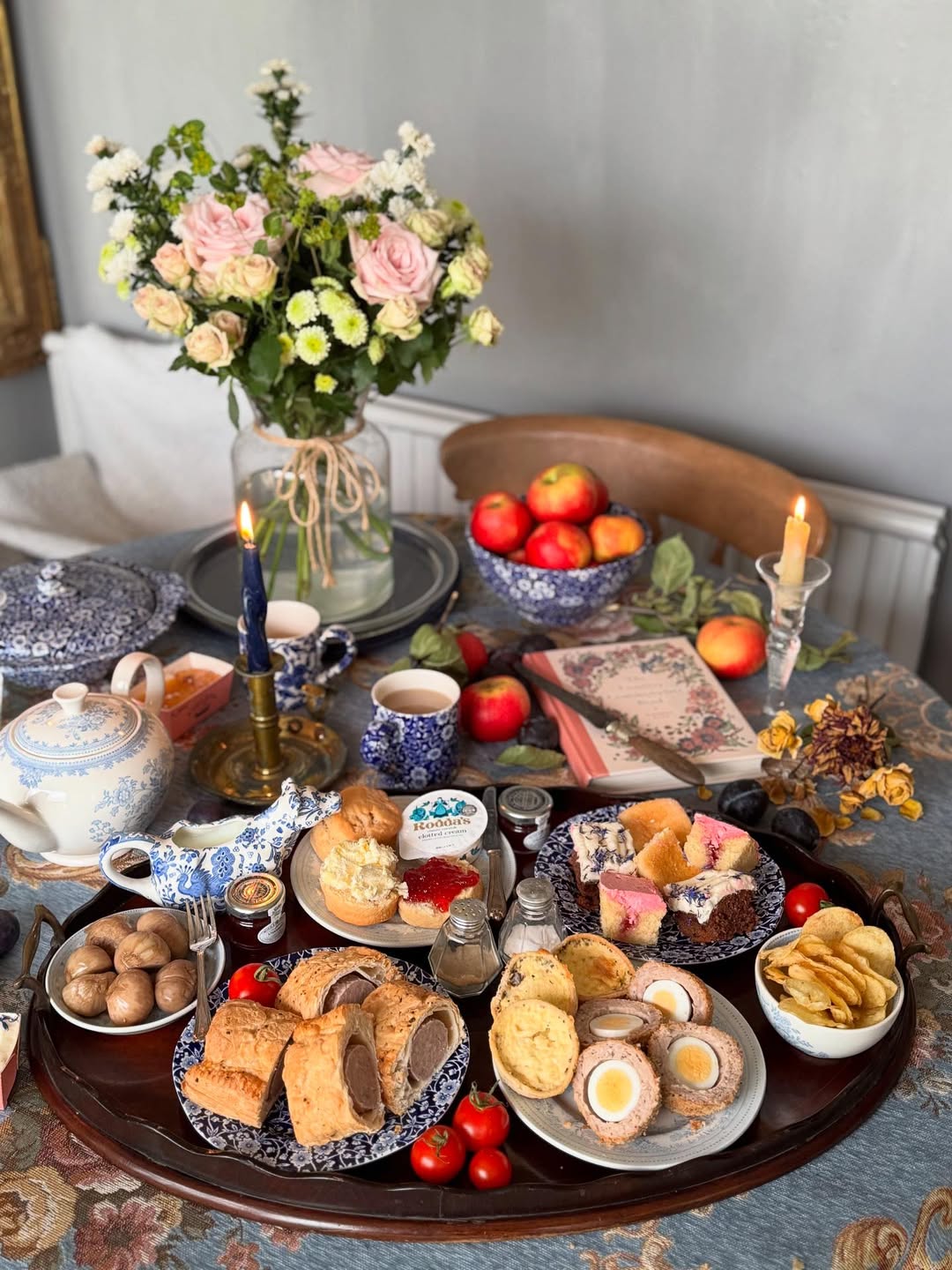 Countryside Tea Spread With Savory Food