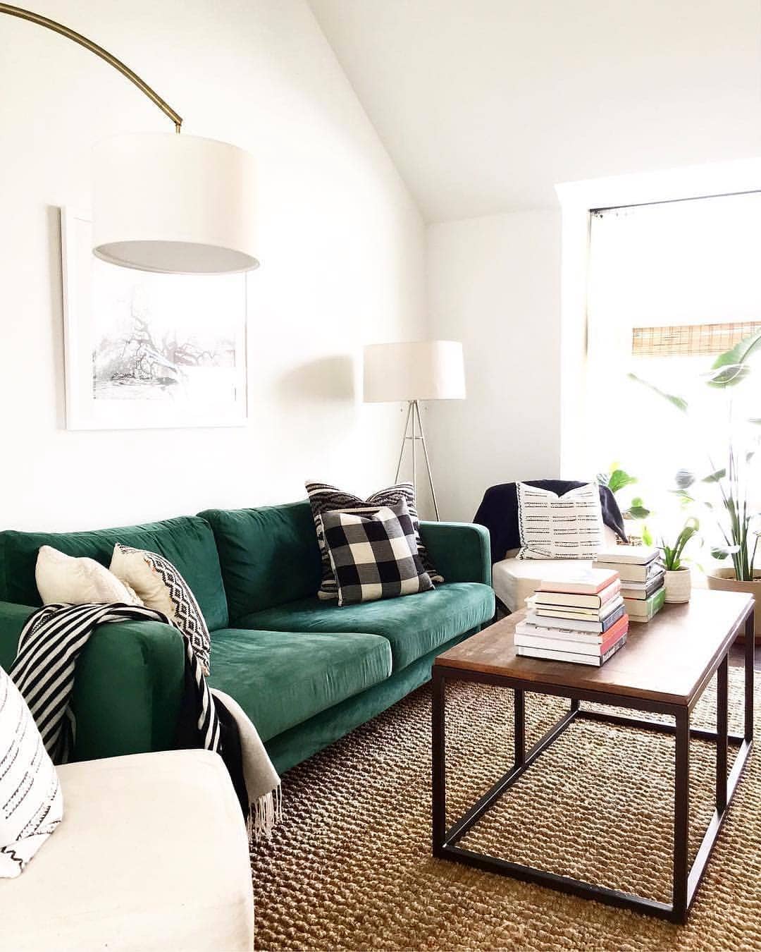 Cozy Minimalist Green Couch Decor