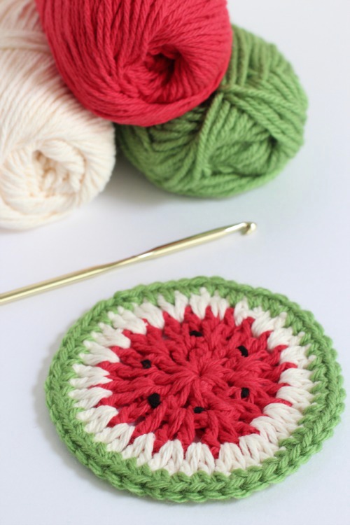 Crocheted Watermelon Coasters
