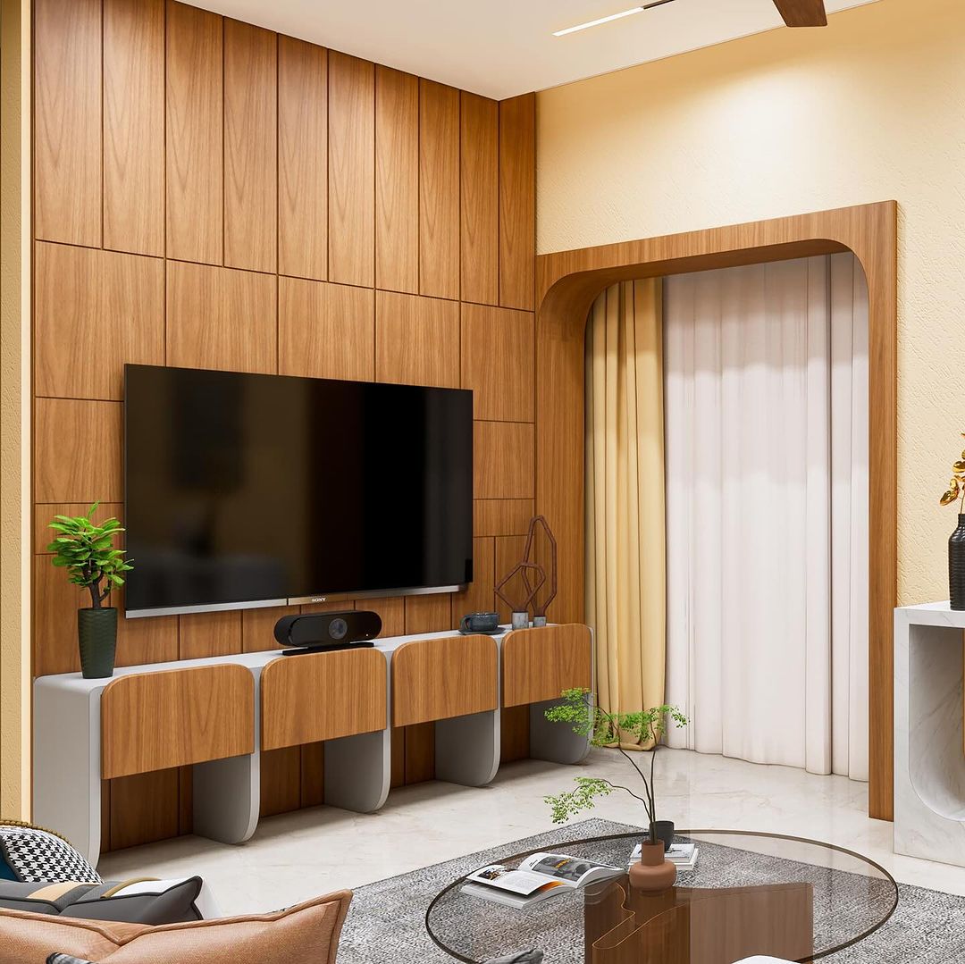 Warm Wood Tones and Curved Silhouettes