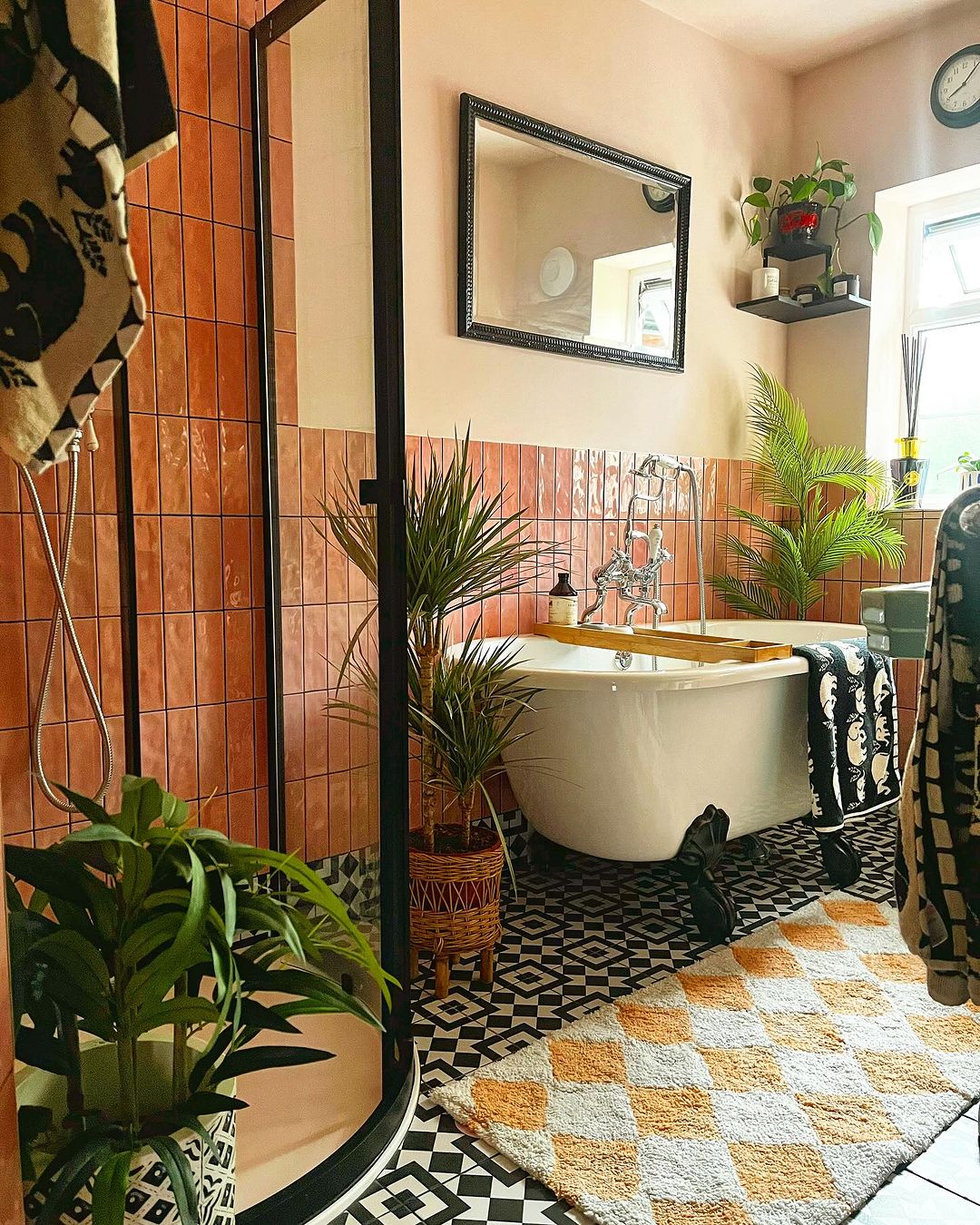 Botanical Bliss in Coral Hues Dark And Moody Bathroom Makeover