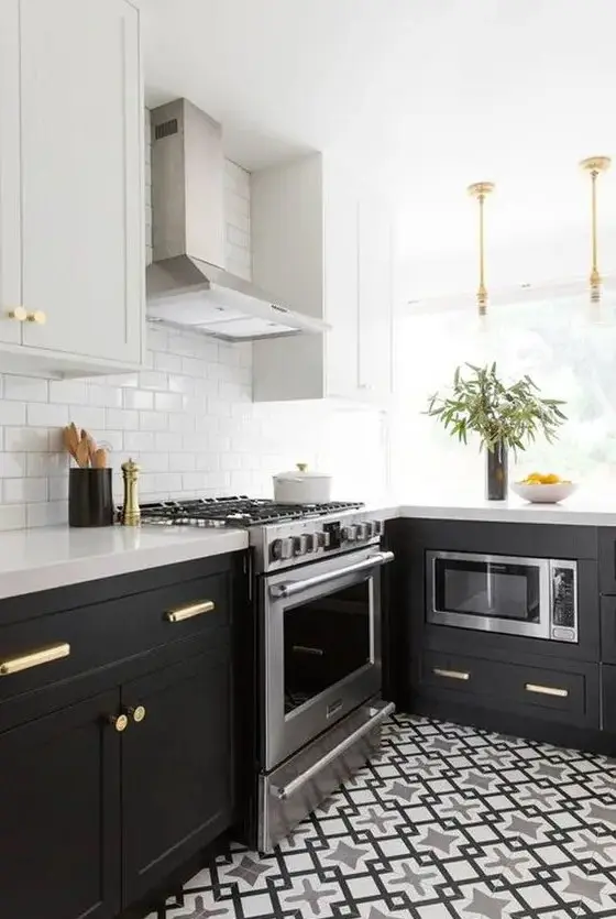 Dark Gray L-Shaped Kitchen