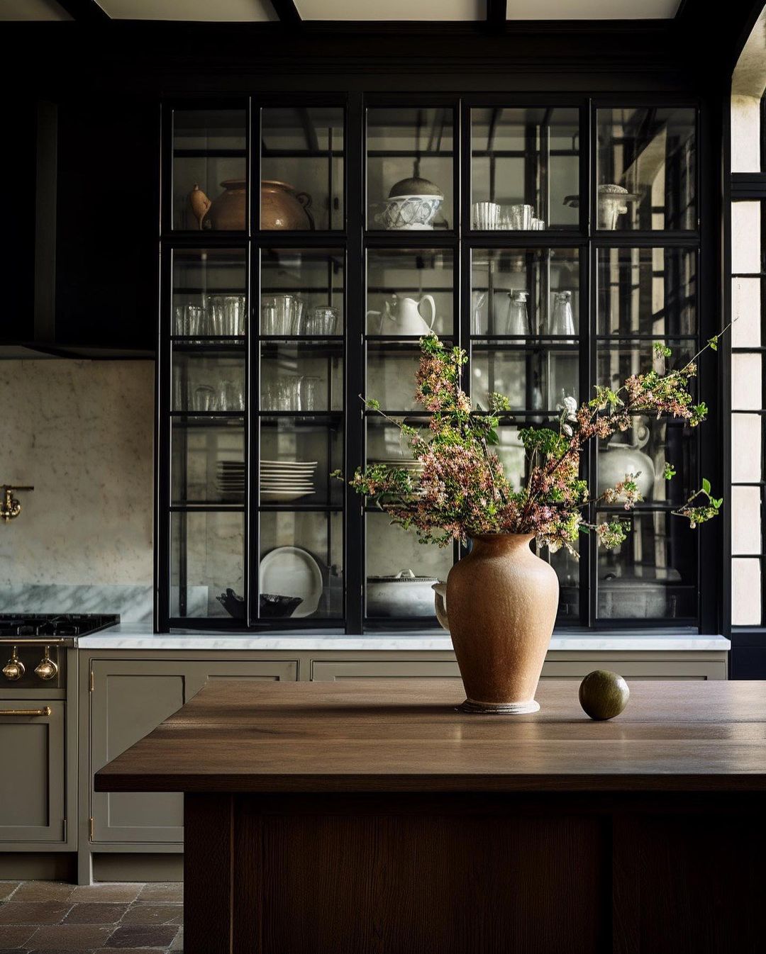 Dark Grey Cabinets with Natural Wood