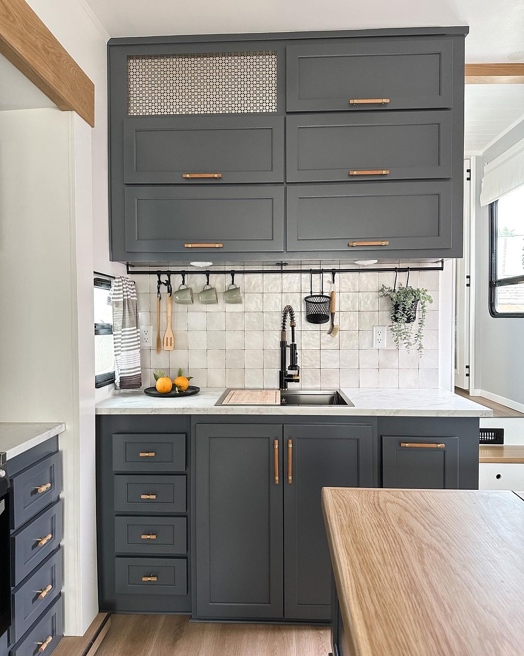 Dark Grey Copper Kitchen Design