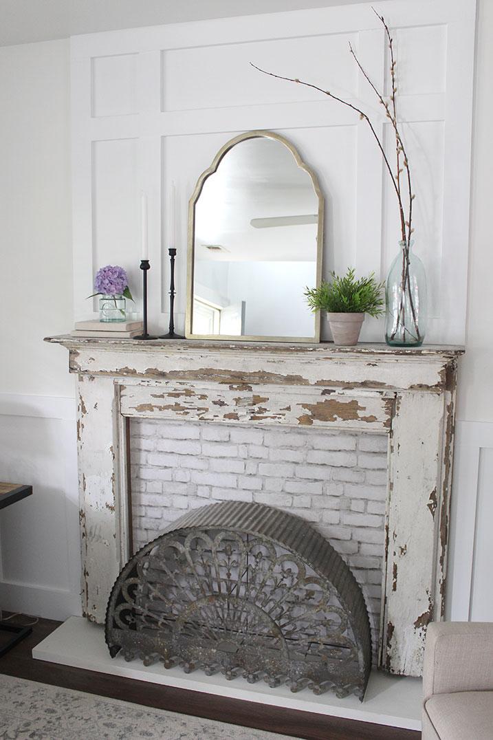 Decades Old Retro Rustic Faux Fireplace