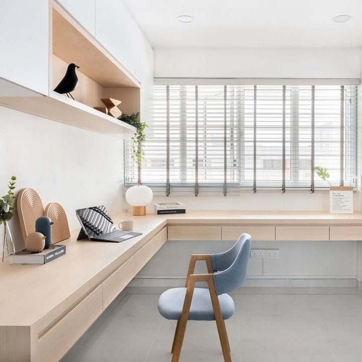 Desk with an L-shaped design