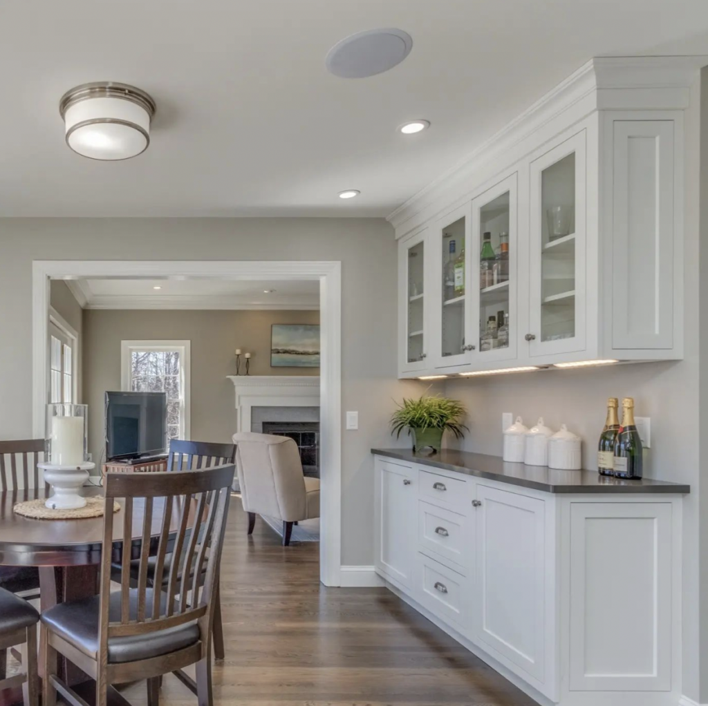 Dining Room Cabinets with Molding Strips