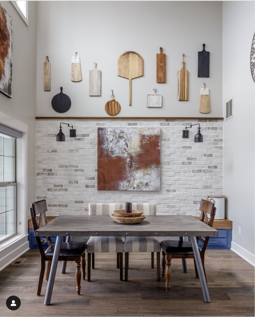 Dining Space with a Half Stone Wall