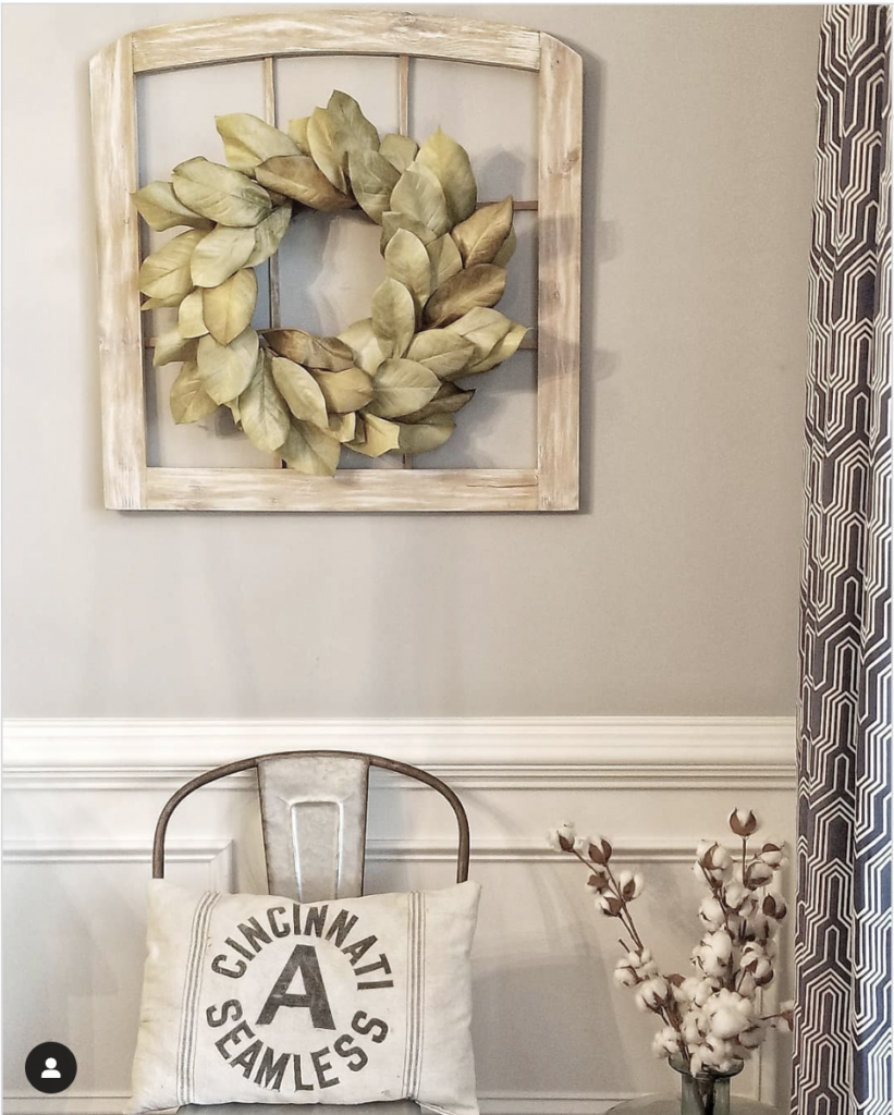 Distressed Decor Featuring a White Window Pane