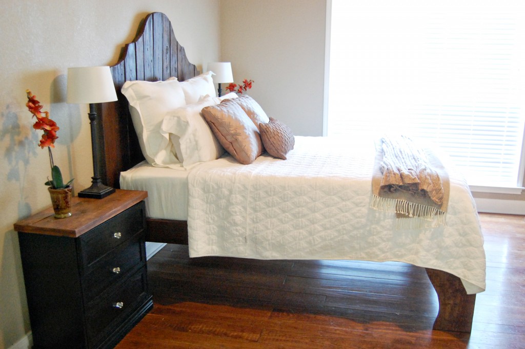 DIY Bed Frame Made from Wood Planks