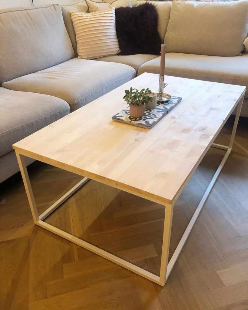DIY Beige Top Coffee Table