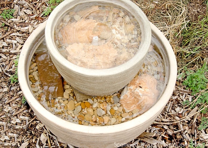 DIY Container Pond with Bubble Fountain