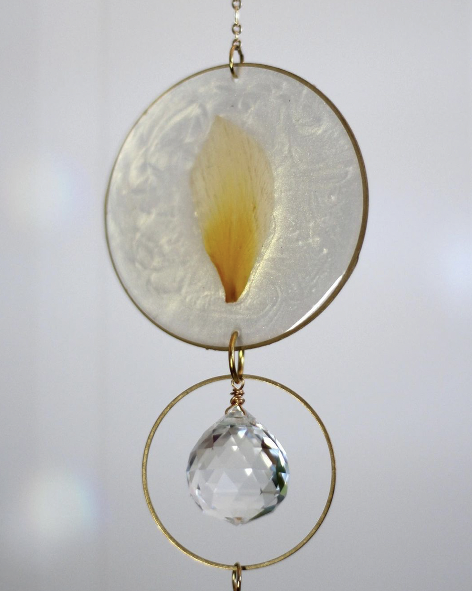 DIY Preserved Flower Petal  Crystal Suncatcher