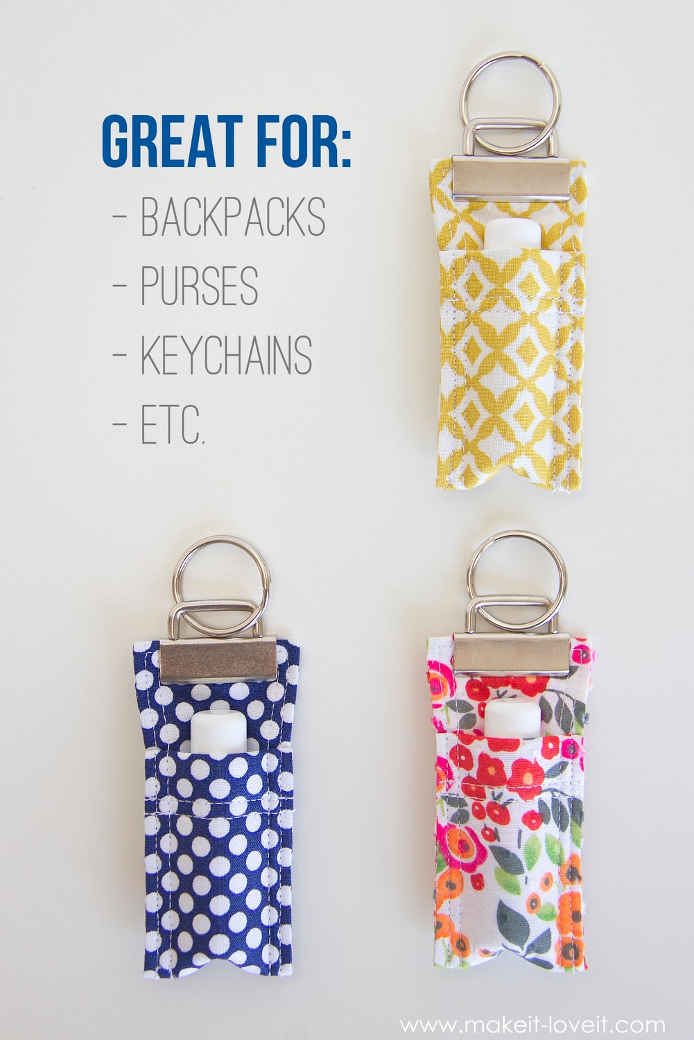 DIY Fabric Keychain for a Chapstick Holder