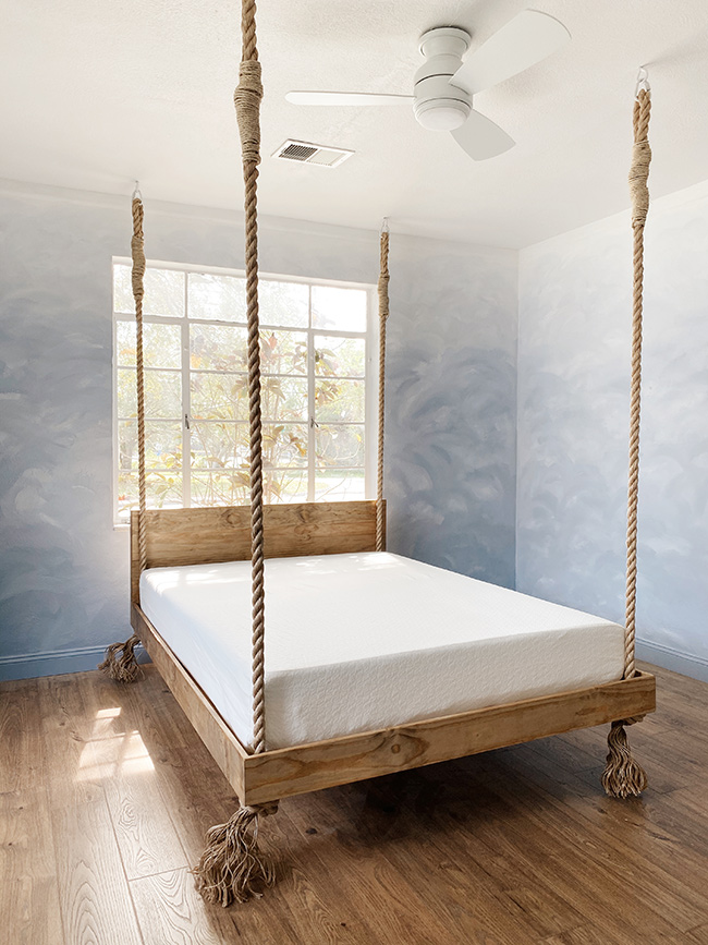DIY Hanging Floating Bed Frame