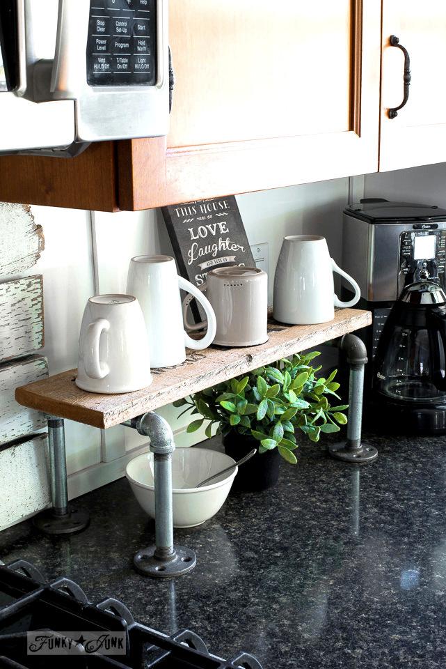 DIY Industrial Farmhouse Kitchen Coffee Bar