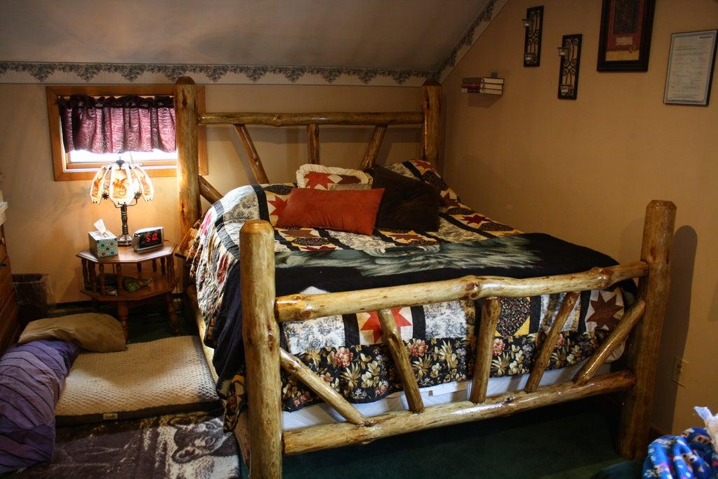 DIY Log Bed Frame