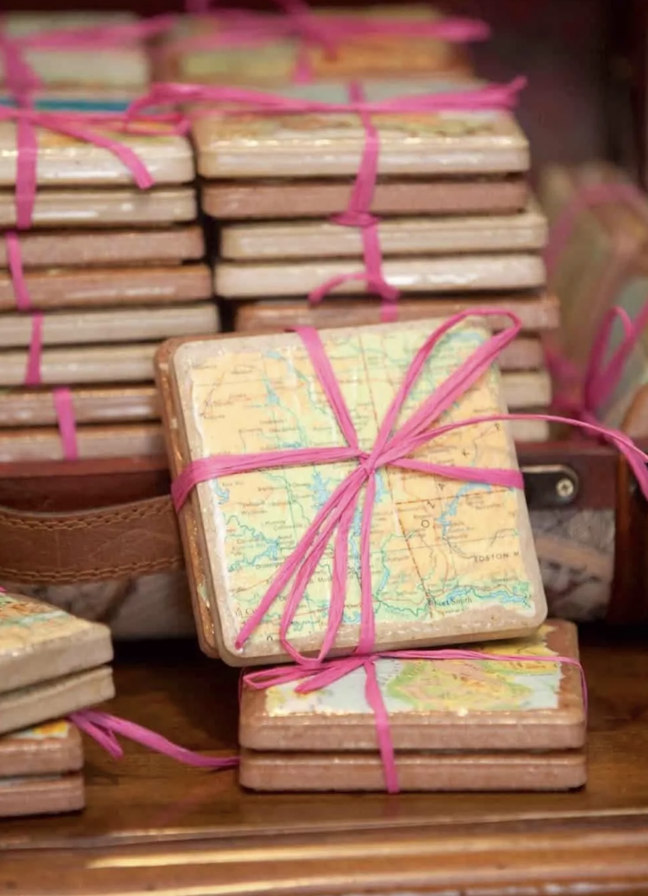 DIY Map Tile Coasters