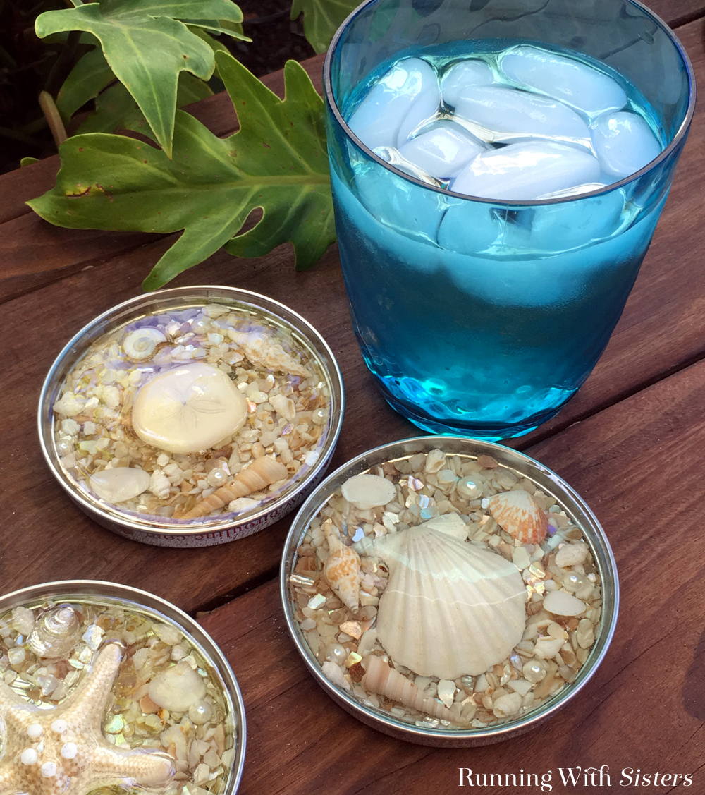 DIY Seashell Drink Coasters