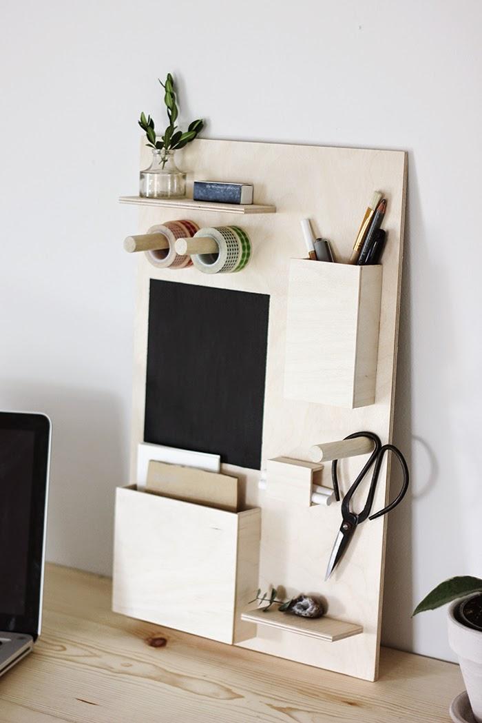 DIY Upright Wood Desk Organizer