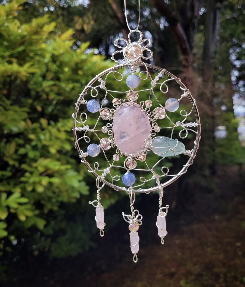 DIY Winter Flower Crystal Suncatcher