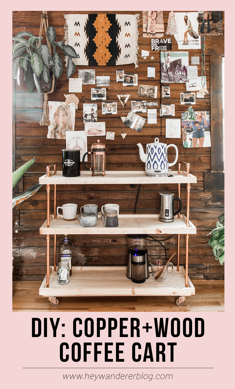 DIY Wood and Copper Coffee Cart