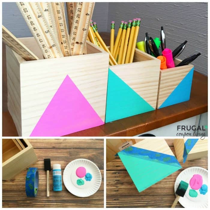 DIY Wood Organizers with Painted Boxes