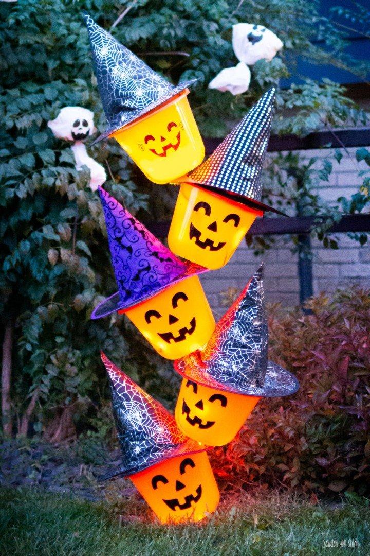 Dollar Tree DIY Tipsy Pumpkin Bucket