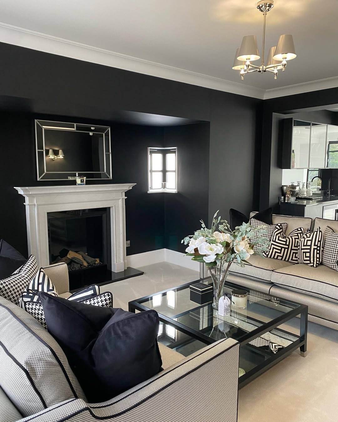Dramatic Contrast Living Room