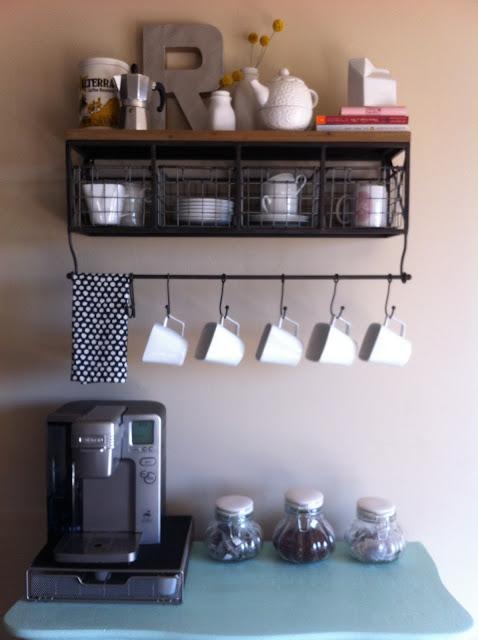 Dresser Coffee Bar with a Wire Rack