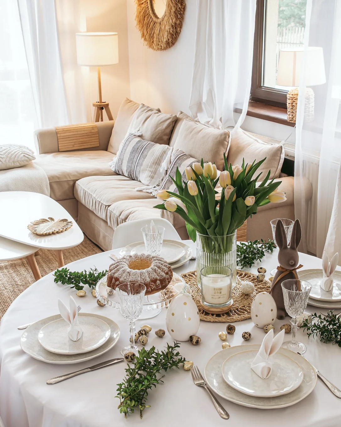 Earth Tone Easter Brunch Table