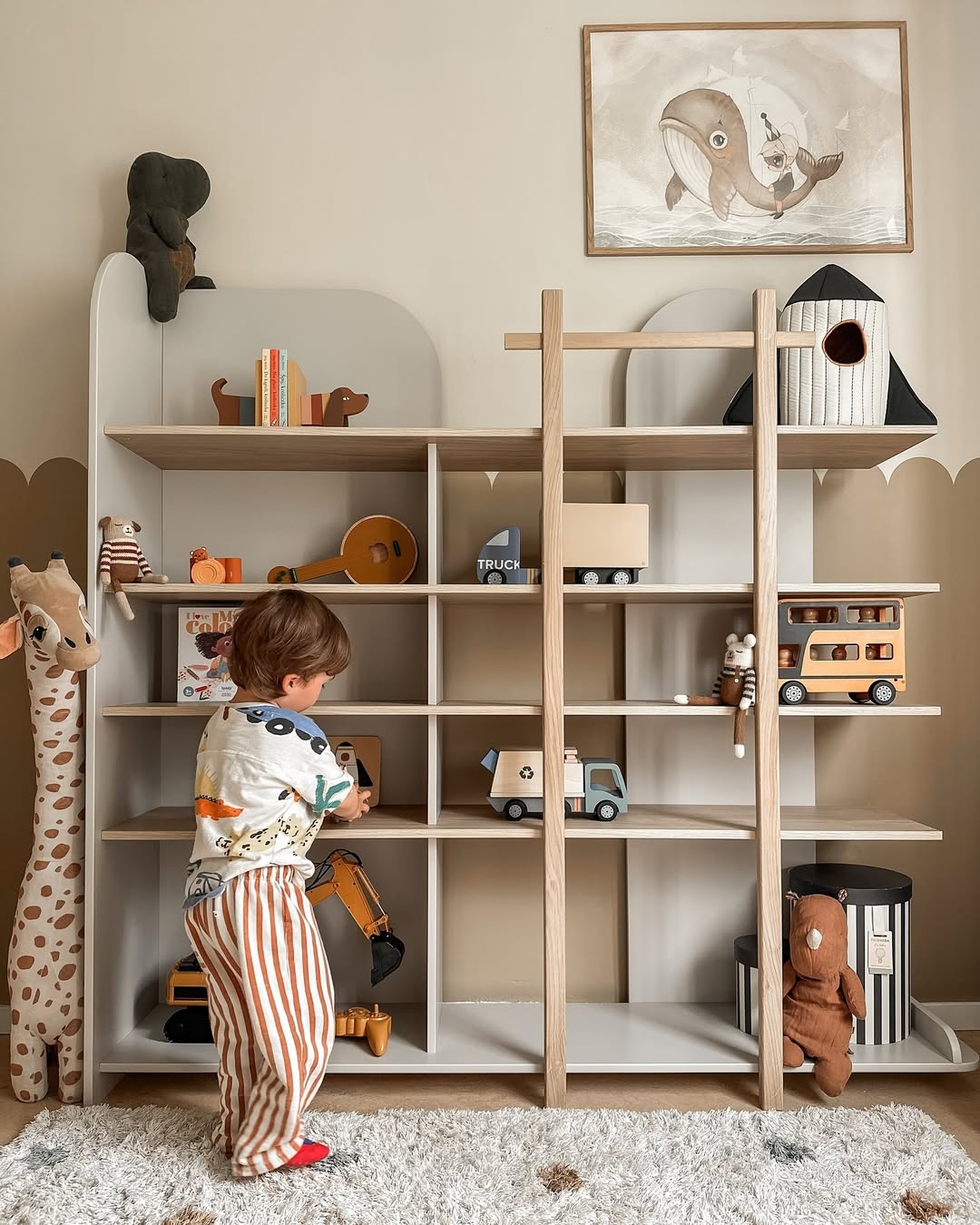 Playful Shelving With Earthy Charm